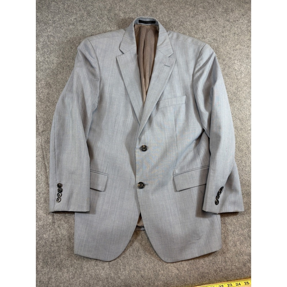 Boss Hugo Boss Blazer Jacket Mens 40R Pasini2 Blue Grey White Micro Pattern